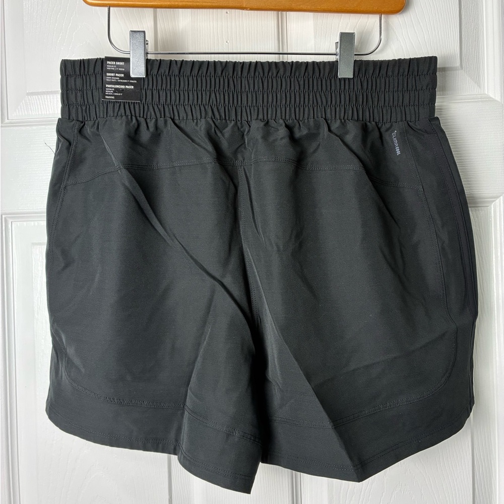 [L] Adidas NWT Pacer 3-Stripes High Rise Woven Shorts Large Black - Picture 3 of 5